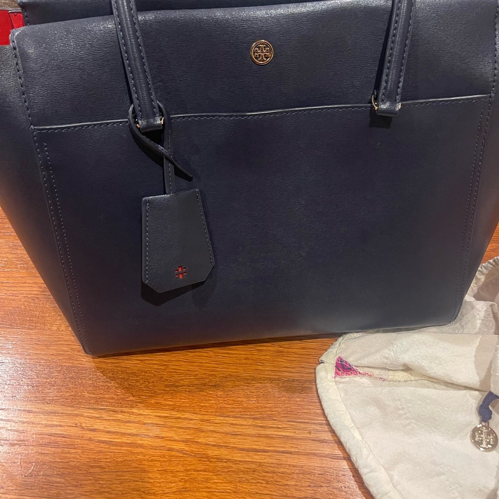Tory burchBlue Leather Totes with Structured Design - Picture 6 of 7